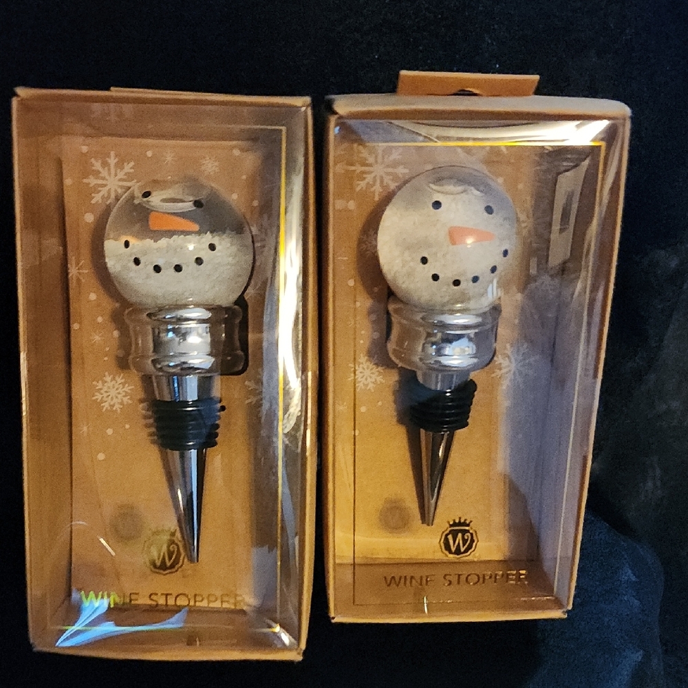 Snowman Wine Stoppers Set